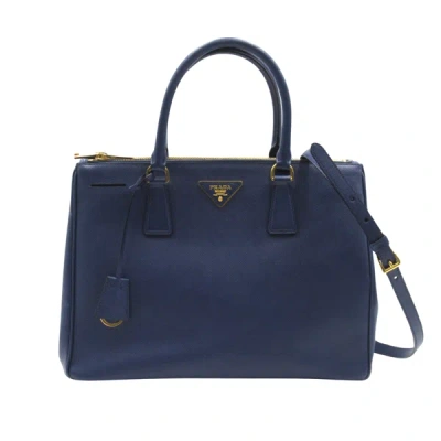 Prada Galleria Leather Tote Bag () In Blue