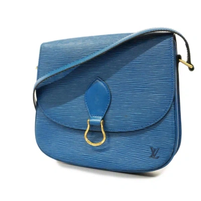Pre-owned Louis Vuitton Saint Cloud Leather Shoulder Bag () In Blue