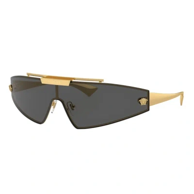 Versace Ve 2265 100287 44mm Unisex Shield Sunglasses In Gold
