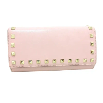 Valentino Garavani Rockstud Leather Wallet () In Pink