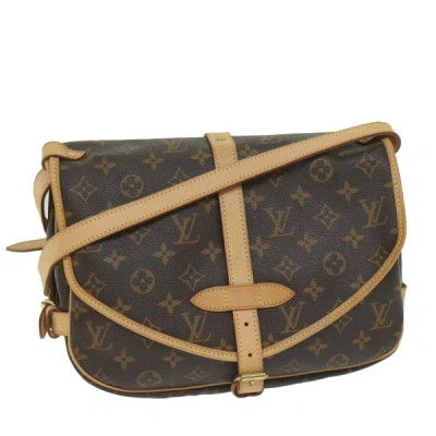 Pre-owned Louis Vuitton Saumur Canvas Shoulder Bag () In Brown