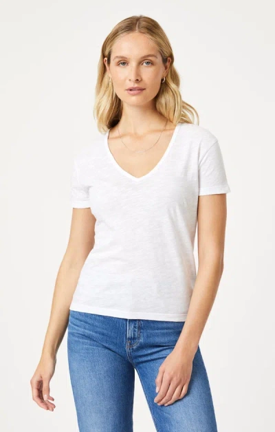 Mavi V-neck T-shirt In White