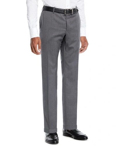 Incotex Men's Sergio Wool Dress Pants In Dark Gray