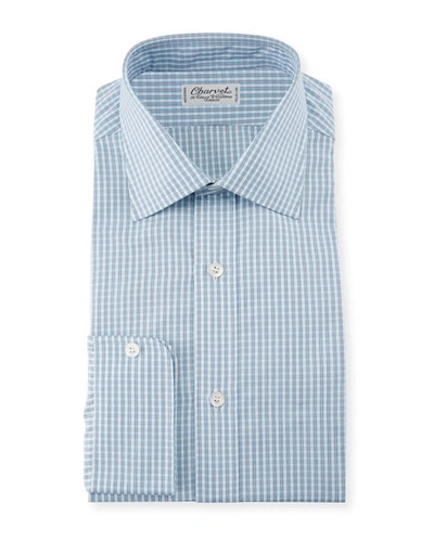 Charvet Men's Plaid Dress Shirt In White