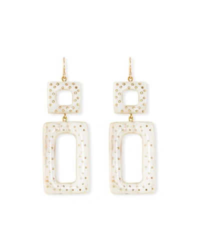 Ashley Pittman Rectangular Drop Earrings, Light In Neutral Pattern