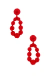 Sachin & Babi Sachin And Babi Silk Georgette Teardrop Clip-on Drop Earrings In Red