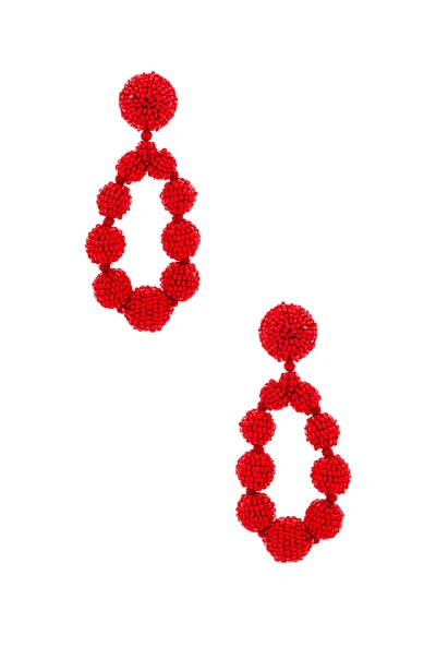Sachin & Babi Sachin And Babi Silk Georgette Teardrop Clip-on Drop Earrings In Red