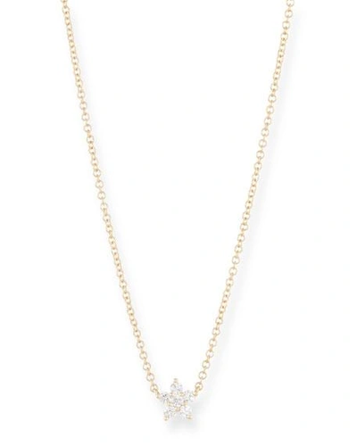 Ef Collection 14k Diamond Flower Choker Necklace In Gold