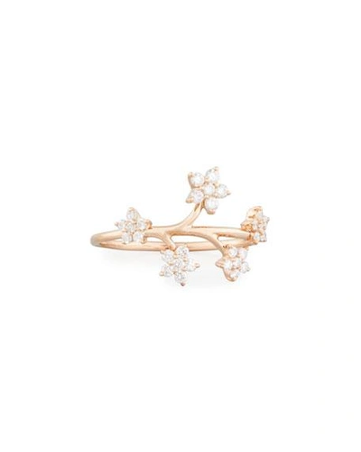 Ef Collection 14k Rose Gold Diamond Bouquet Ring