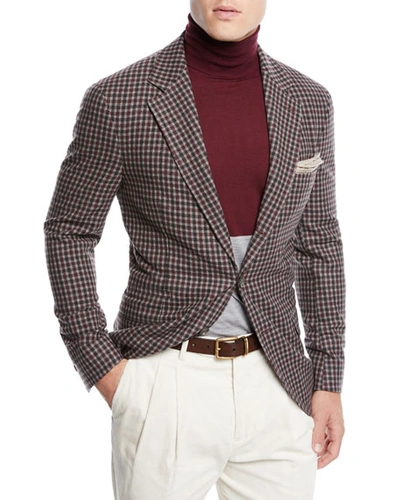 Brunello Cucinelli Men's Check Wool Three-button Sport Coat Jacket