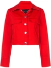 Proenza Schouler Button-front Cropped Cotton Twill Jean Jacket In Cherry