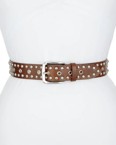 Isabel Marant Étoile Rica Studded Leather Belt In Brown