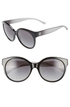 Tory Burch Stacked T 55mm Round Sunglasses - Black Gradient