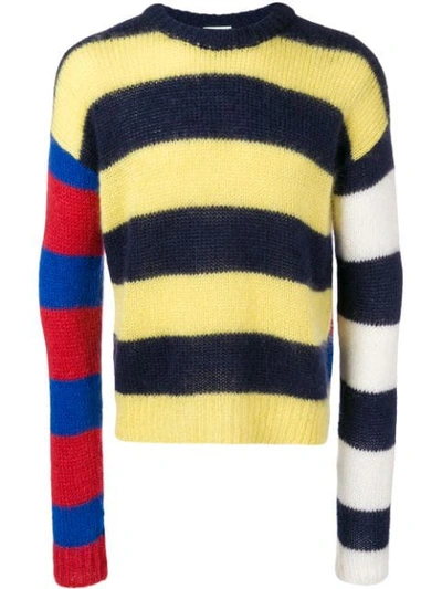 Aries - Striped Knitted Sweater - Womens - Multi In Yellow