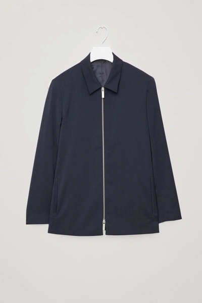 Cos Zip-front Tailored Jacket In Blue | ModeSens