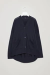 Cos Draped-back Cardigan In Blue