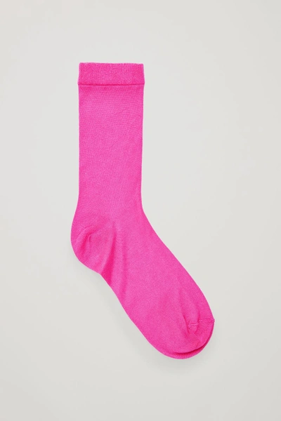 Cos Sheer Socks In Pink