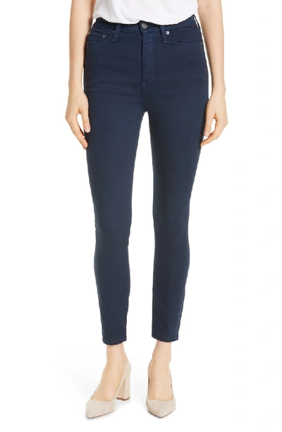 Alice And Olivia Good High Rise Exposed Button Fly Colored Jeans In Sapphire
