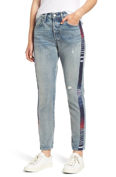 Levi's 501 Cropped Skinny Jeans With Side Panels In Lmc Lovers Lane