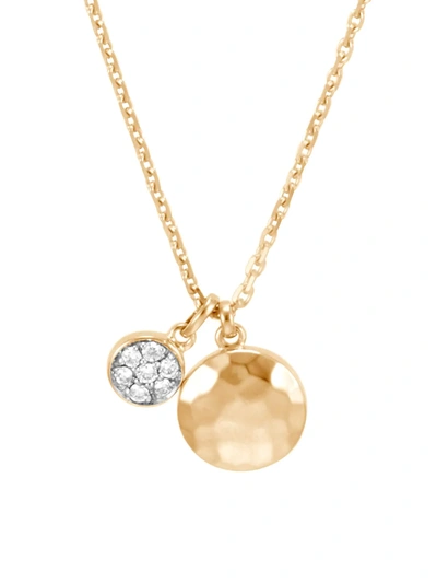 John Hardy Women's Dot 18k Yellow Gold & Diamond Pavé Pull-through Necklace In White Diamond