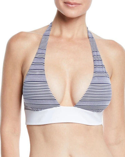 Heidi Klein Cote Sauvage Striped Padded Halter Bikini Top In Multi