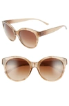 Tory Burch Stacked T 55mm Round Sunglasses - Smoke Horn Gradient