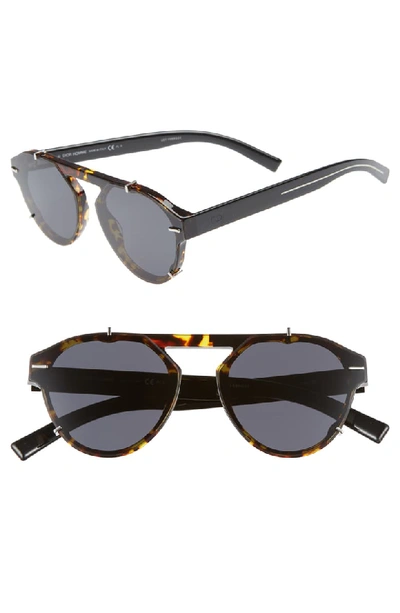 Dior Men's Round Clipped Optyl&reg; Sunglasses In Black