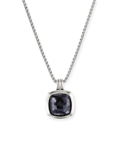 David Yurman Albion Pendant In Sterling Silver With Black Orchid In Purple/gray