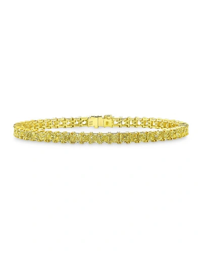Rahaminov Diamonds 18k Gold Fancy Yellow Diamond Tennis Bracelet