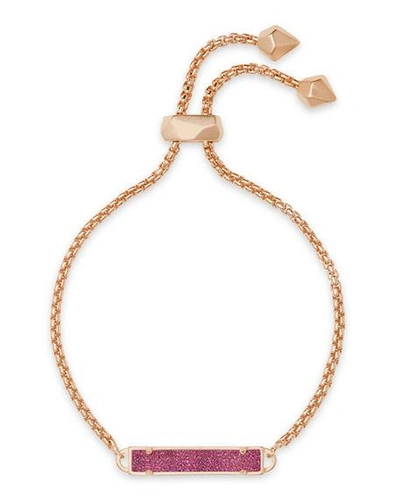 Kendra Scott Stan Adjustable Bracelet In Rose Gold/deep Fuchsia