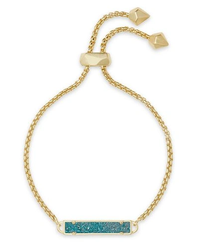 Kendra Scott Stan Adjustable Bracelet In Gold/aqua Drusy