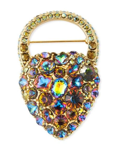 Lulu Frost Nina Rainbow Crystal Brooch In Multi