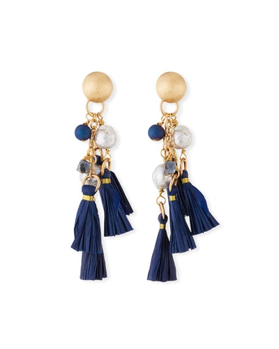 Akola Tassel & Cluster Dangle Earrings In Blue