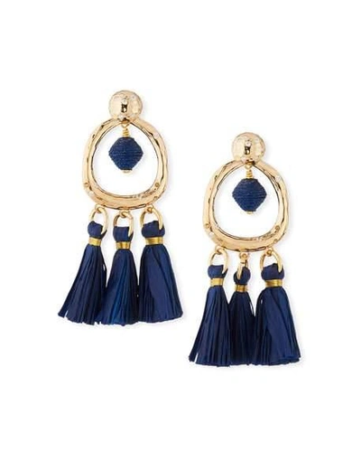 Akola Tassel & Hoop Drop Earrings In Blue