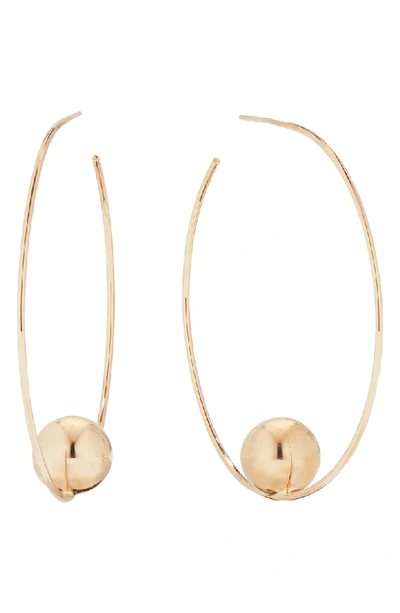 Lana 14k Gold Bead Hoop Earrings, 45mm