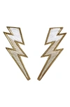 Mignonne Gavigan Lightning Bolt Thread Earrings In White Neutral