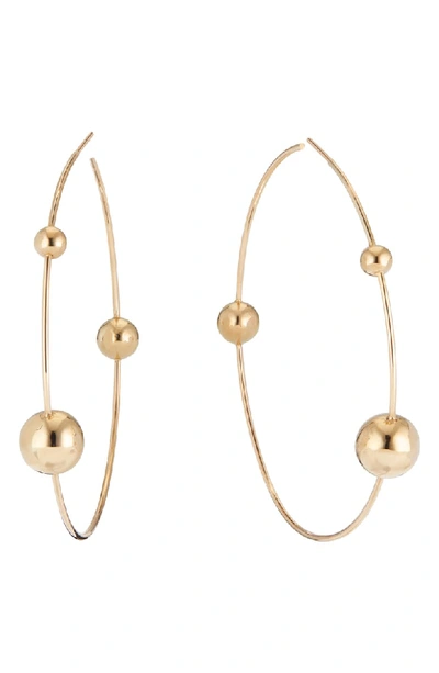 Lana Hollow Ball Wire Hoop Earrings In Gold