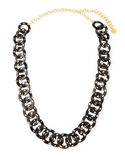 Nest Jewelry Long Horn Circle-link Necklace In Animal Print