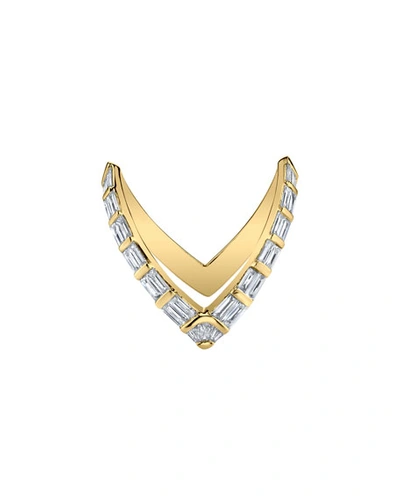 Anita Ko 18k Gold Baguette Diamond V Ring