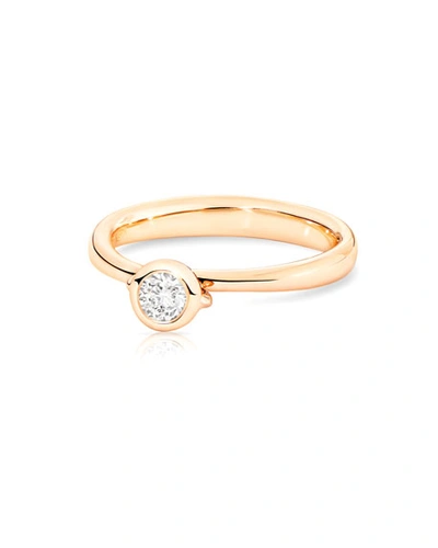 Tamara Comolli Bouton Rose Gold Diamond Solitaire Bezel Ring