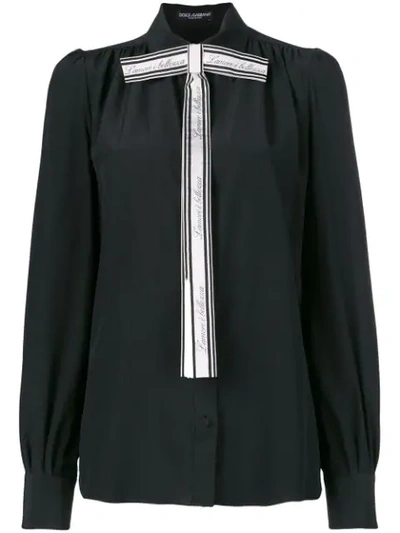Dolce & Gabbana Bow Detail Blouse In Black