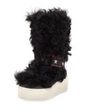 Ash Cool Moon Fur Mid-calf Boots In Black/ Black