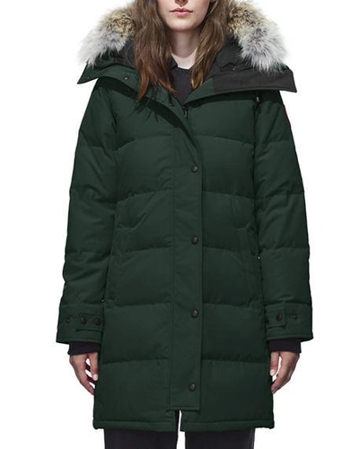 Canada Goose Shelburne Slim-fit Parka W/ Removable Fur Trim In Spruce