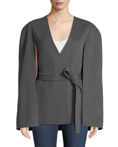 Kobi Halperin Maria Wool-blend Cape-sleeve Coat In Charcoal Grey