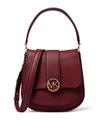 Michael Michael Kors Lillie Medium Leather Flap Crossbody Messenger Bag In Oxblood Red/gold
