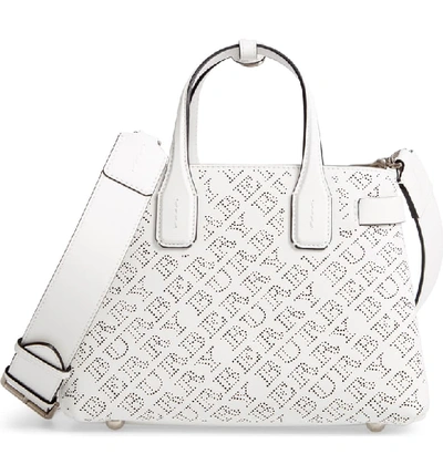 Burberry Banner Small Perforated Tote Bag, Chalk White