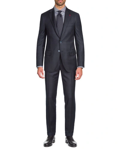 Isaia Men's Tonal Plaid Two-piece Wool Suit In Blue