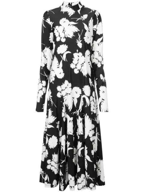 ganni black and white dress