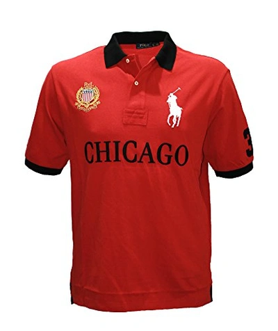 Polo Ralph Lauren Men's Pony Shirt Top City Chicago Custom Fit Big And Tall  In Red/black | ModeSens