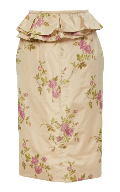 Brock Collection Exclusive Origano Taffeta Pencil Skirt In Floral
